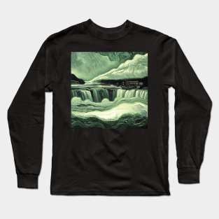 Niagara Falls in Van Gogh's style Long Sleeve T-Shirt